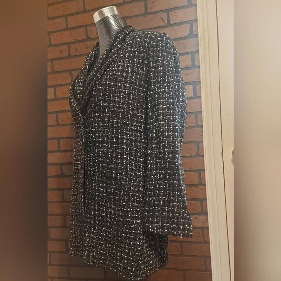 Vintage Tweed Blazer Dark Academia Goth Preppy Jacket Size M/L - Picture 5 of 14